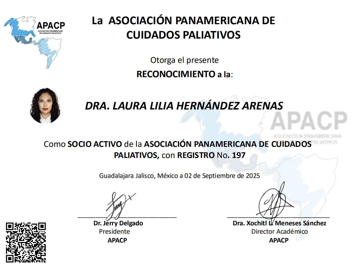 Socio activo · Registro No. 197